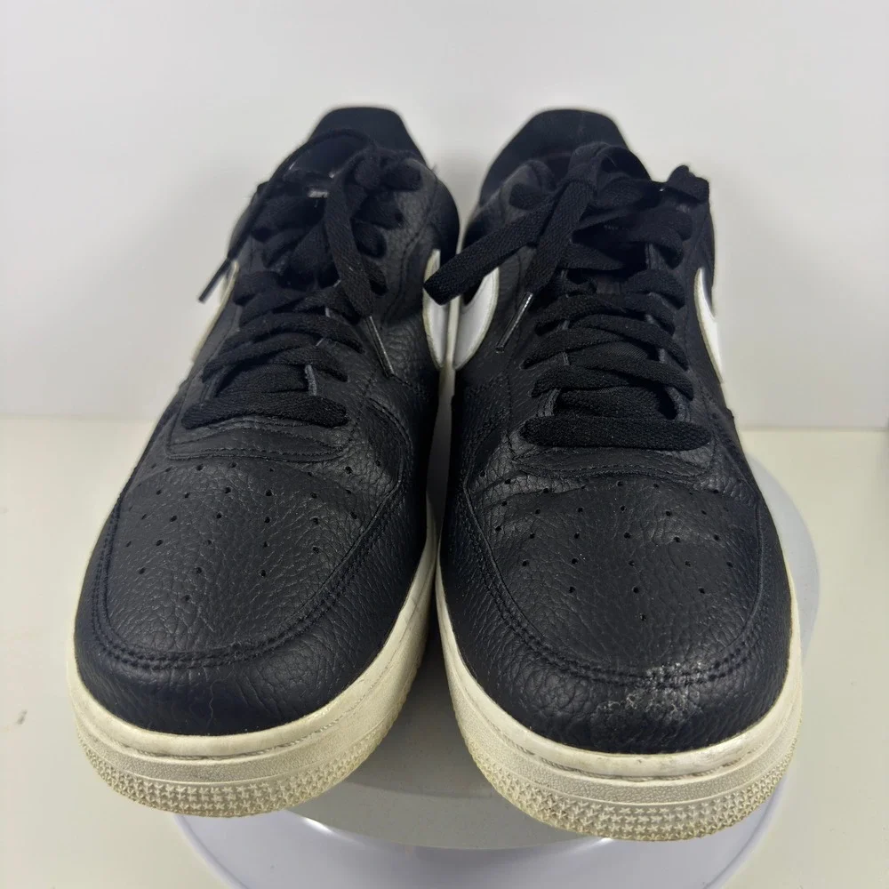 Nike Air‎ Force 1 Low Men Sneakers Black White Leather Casual Shoes Size 10